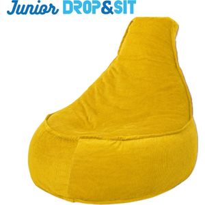 Drop & Sit Stoel Zitzak Ribstof – Geel – Junior – Voor Binnen