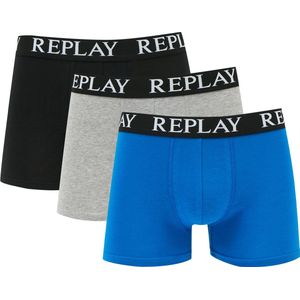 Replay - Boxer Basic Cuff Logo 3 Pack - Boxershorts Heren-XXL