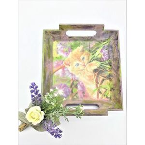 Dienblad vierkant-Cadeau vrouw-Cadeau vriendin-20x20x4,5cm-Decoratieve accessoires- Woondecoraties