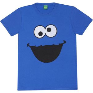 Sesame Street Cookie Monster Face Heren T-shirt - koningsblauw - S