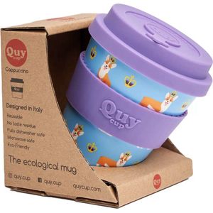 Quy Cup 230ml Ecologische Reis Beker - “The Queen"" - BPA Vrij - Gemaakt van Gerecyclede Pet Flessen met paars Siliconen deksel