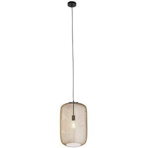 QAZQA bliss_mesh - Moderne Hanglamp eettafel - 1 lichts - Ø 350 mm - Zwart Goud - Woonkamer | Slaapkamer | Keuken