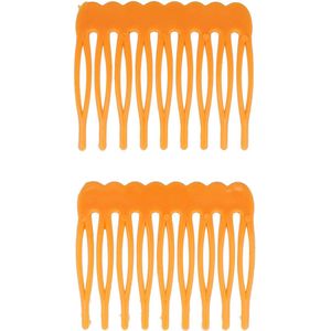 Haarsoires Haarspeld Sierkam Opsteekkammen - Basic grove tand 4,5cm - Oranje - Set van 2 - Haarsteekkam voor Opgestoken Kapsels - Styling Tool - Haarversierkam - Haar Versiering