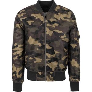 Urban Classics - Camo Basic Bomber jacket - S - Bruin/Groen