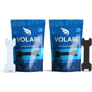 Volari Neusstrips Zwart & Transparant – Anti-Snurk Bundel voor Betere Ademhaling & Nachtrust – Hypoallergeen, Huidvriendelijk & Comfortabel – 30x Zwarte Neusstrips + 30x Transparante Neusstrips