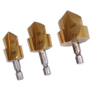 3 Stuks PPR Hijsboor, Waterleiding-expansieboor Puncher Bit met 1/4 Inch Zeskantschacht, Waterleidinggatexpander van Hoog Koolstofstaal