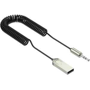 Bluetooth 5.0 Ontvanger voor Draadloze Audio, AUX-Adapter met 3,5 mm Aansluiting en Microfoon