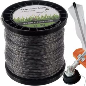 MOZY - Bosmaaierdraad - Grijs - 100 Meter - 2.4 mm - Gedraaid - Extra Stevig - Grastrimmerdraad - Snijdraad - Draadspoel - Zonder Bosmaaier - Trimmerdraad - Trimdraad - Kantenmaaier - Maaidraad
