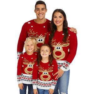 Foute kersttrui rendier - Rood - Voor Dames en/of Heren - Maat XS