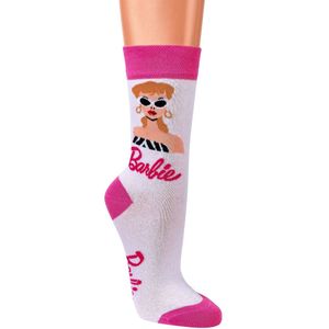 Damessokken | Barbie print | kleur roze | maat 36-41 | per 6 paar