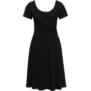 Queen Kerosin Damen Swing Kleid in Wickel-Optik Schwarz-XXL