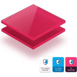 Plexiglas plaat 3 mm dik - 110 x 70 cm - Opaalmagenta