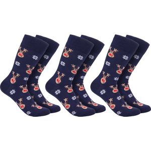 BRUBAKER 3 Paar Kerstsokken voor Mannen en Vrouwen - Kerstmotieven - Unisex Kleurrijke Knuffelsokken voor het Kerstseizoen - Grappige Katoenen Sokken - Cadeau Kerstmis - Maat 41-45