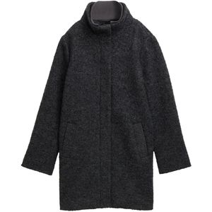 Tom Tailor - Bouclé Wollen Jas - Met Opstaande Kraag