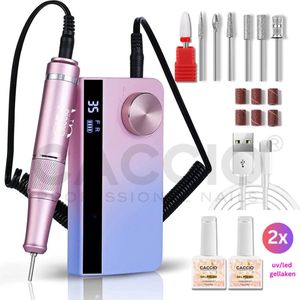 Elektrische Nagelvijl - Wireless Nagelfrees - 501 Colorful Draadloze Nagelfrees - Nagelvijl Elektrische set - Manicure/pedicure voeten en handen Acrylnagels - Nagels - Nail Drill Machine - 35000 RPM - Incl.7 bitjes/2x ml gellakken/6 schuurrolletjes