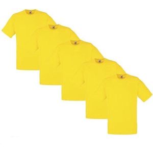 Fruit of the Loom - 5 stuks Valueweight T-shirts Ronde Hals - Geel - XXL