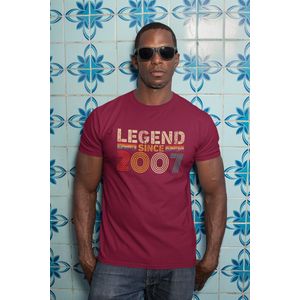 2007 Jaar Rood T-shirt Heren - Maat S - Legend Since - Retro - Verjaardag Cadeau Mannen - Limited Edition