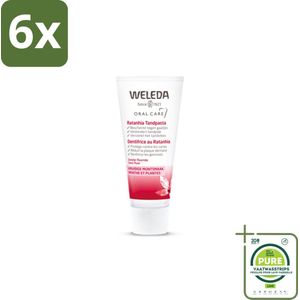 WELEDA - Tandpasta - Ratanhia - 75 ml - Voordeelverpakking - 6 stuks - Tandpasta - Tandvlees