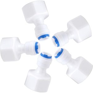 6 Stks 1/4 TubeQuick Connector Fittingen Naar 1/2 Vrouwelijke Push in Quick Connector voor Waterfilter Omgekeerde Osmose