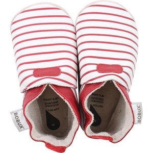 Bobux - Soft Soles - White with red stripes - Babyslofjes - EU 18