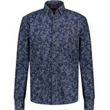 Twinlife Heren chambray floral - Overhemden - Wasbaar - Ademend - Blauw - 2XL