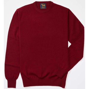 Osborne Knitwear Trui met ronde hals - Sweater heren in Lamswol - Pullover Heren - Pomegranate - L