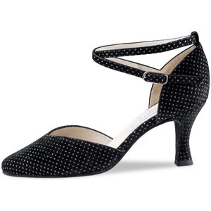 Werner Kern Betty Dichte Dansschoenen Dames ""Brokat 15"" - Zwart Suede met Glitters - Suede zool - Hak 6,5 cm - Latin, Ballroom, Salsa, Tango - Werner Kern - Zwart - 40