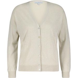Red Button Vest Cardigan Fine Knit Lurex Srb4196a Kit/silver Dames Maat - XXL