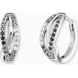 Engelsrufer - Yin Yang Infinity - Creolen - Zilver - 44 Witte tot Zwarte Zirkonia