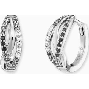 Engelsrufer - Yin Yang Infinity - Creolen - Zilver - 44 Witte tot Zwarte Zirkonia