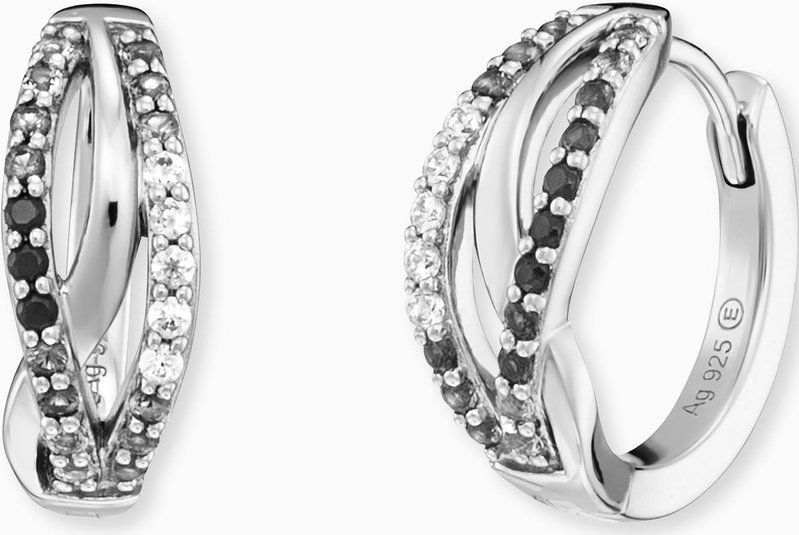 Engelsrufer - Yin Yang Infinity - Creolen - Zilver - 44 Witte tot Zwarte Zirkonia