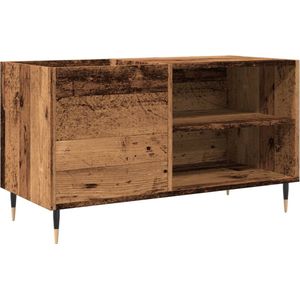 vidaXL - Platenkast - 84,5x38x48 - cm - bewerkt - hout - oud - houtkleurig