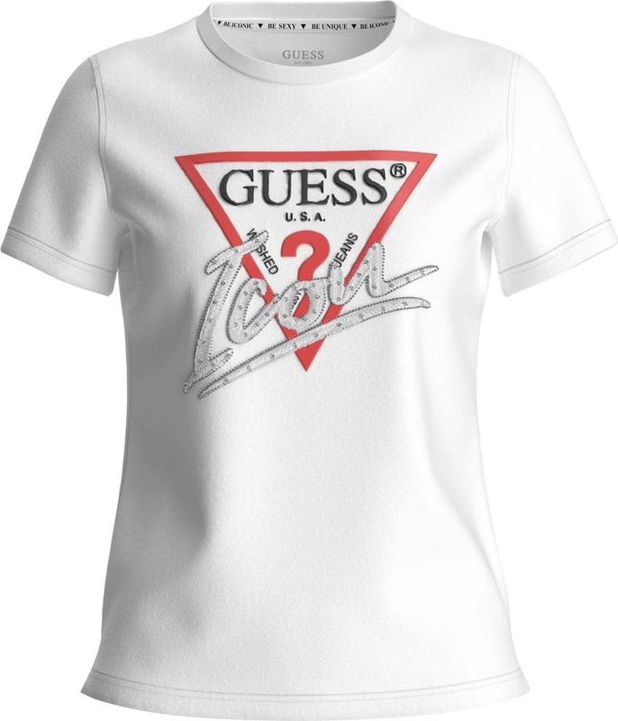 Guess SS CN Icon Tee Dames T-shirt - Pure White