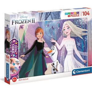 Clementoni - Puzzel 104 Stukjes Jewels Frozen 2, Kinderpuzzels, 6-8 jaar, 20182