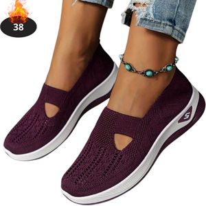 Nivard Schoenen Dames - Sneakers - Comfortabel - Slippers - Casual - Volwassen - Donkerpaars - Maat 36.5