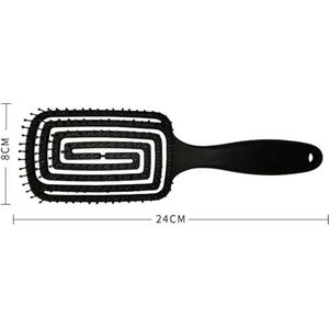 Antiklit Haarborstel-Zwart //Large Curved Comb/ Design Octopus Brush Scalp //  Massage Comb Brush  // Man // Vrouwen