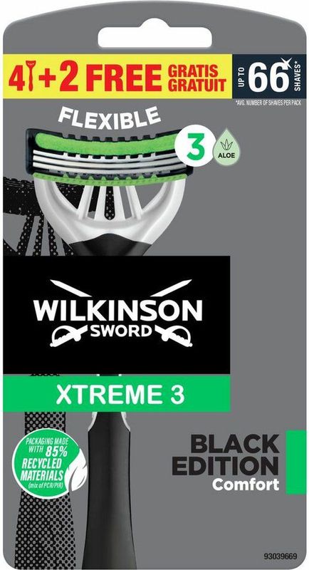 Wilkinson - Xtreme 3 Black Edition - Wegwerpscheermesjes - 6 Stuks