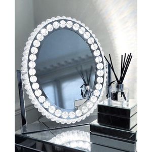 Bright Beauty make up spiegel met verlichting - rond ovaal - dimbaar met drie lichtstanden