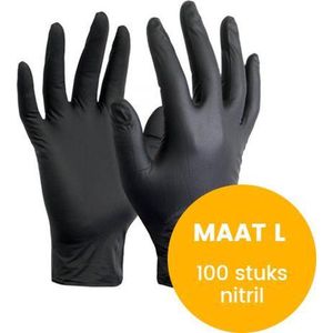 ComFort, wegwerp handschoenen, nitrile, ongepoederd, zwart, maat L, 100 stuks