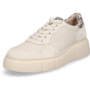 Paul Green - Damessneaker - Beige Leo - Suède en Glad Leer - Uitneembaar Voetbed