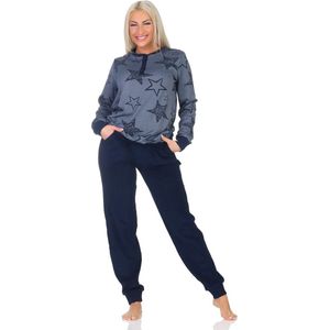 Normann - 22420193030 - Dames Pyjama - Roze en Blauw - Badstof