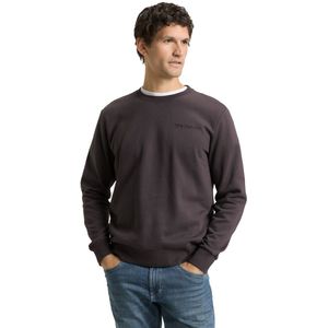 Tom Tailor Heren Sweatshirt PRINTED CREW NECK regular fit Grijs XXL Ronde Hals Volwassenen