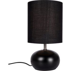 Tafellamp met lampenkap - met metalen loftvoet - 24 x 14 cm - Matzwart