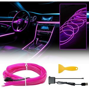 White-Label® Auto Interieur Verlichting - Led Strip Auto – 6M – Met App - Paars