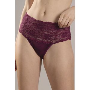 Nina von C kanten dames Taille Slip - Millefleurs - Luxe Hoge maxi slip met kant - Viscose &  modal  - Roze