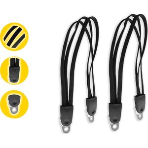 2-pack universele snelbinders zwarte draagriemen - bagagespin voor 26 en 28 inch - spinbinder met 3 elastische armen - elastische binders met haak - veelzijdige draagriemen voor bagage, fietsen en meer