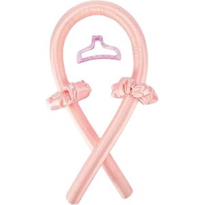 Krultape zonder hitte, zachte zijden krullen, golvend haar, zachte schuimkrullen (roze)