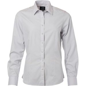 James and Nicholson Dames/dames Poplin-shirt met lange mouwen (Lichtgrijs)