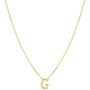 YO&NO -  Ketting - Goud - Anker -  letter G - 40 - 42 - 44 cm - Sieraden vrouw - 14k - 585 goud