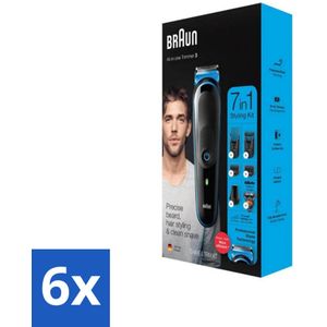 6 x Braun - Trimset - 7-in-1 - 1 Trim Apparaat - 6 Opzetstukken - Baardtrimmer - Scheerapparaat - Trimset - 7-in-1 Trimmer - Oplaadbare Trimmer